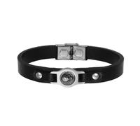 BRACCIALE URBAN PUNK IN CUOIO E ACCIAIO