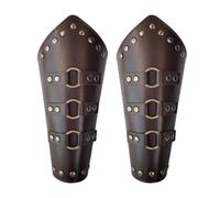 Bracciale Vambrace Medievale 2 Pezzi Parabraccia e Guanti Protettivi in PU | Parapolso Lungo da Battaglia Per Donne Uomini Adulti Halloween Cosplay Feste Carnevale Festival Festa Di Ruolo
