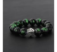 Bracciale verde per cristallo con perle turchesi retrò unisex 21 c
