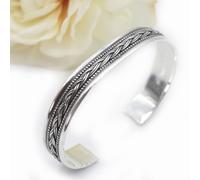 Bracciale Argento 925 Motivo Intrecciato Armilla 23 Grammi Bangle Polso Torque