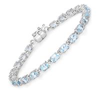 Bracciale Vira Jewels in argento sterling 925/- rodiato lucido topazio blu...