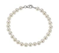 Bracciale ZEEme di perle d'acqua dolce braccialetto di perle argento 925 bian...