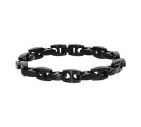 Bracciale Zeeme Stainless Steel acciaio inox lucido nero opaco uomo 23,5 cm