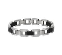 Bracciale Zeeme Stainless Steel acciaio inox lucido opaco bicolore nero unisex
