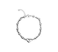 Bracciale ZEEme Stainless Steel in acciaio inossidabile lucido con sfere e cuore
