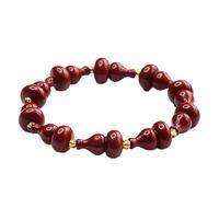 Bracciale zucca cinabro Bracciale Feng Shui ricchezza longevità Bracciale forte talismano cristallo contro il male Bracciale amuleto vintage Prosperità Buona fortuna Attrazione del denaro