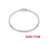 Braccialetti 925 con catena a serpente e perline con ciondolo fai da te, gioielli da 17-22 mm