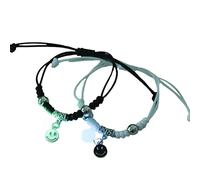 Braccialetti a forma di luna con stelle | 2 Fashion Luminous Luna Star - Glow in The Dark Charms gioielli, coppie o migliori amici, per uomini e donne, 1