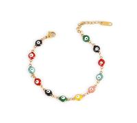 Braccialetti A Occhio Diabolico Turco In Acciaio Inossidabile Smaltato Per Donne, Braccialetto Amuleto Occhio Diabolico Colorato, Regalo Gioiello Per Donne Tagli UnicaAcciaio inossidabile