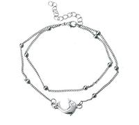 Braccialetti alla Caviglia con Ciondolo a Forma di Delfino, Doppia cavigliera, Catena, Gioielli da Spiaggia, Regolabili per Le Donne Clever And Attractive
