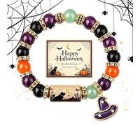 Braccialetti 'Amicizia Di Halloween Bracciale elastico con perline e | Bracciale con Ciondolo di Halloween Per Festival All'Aperto Carnevale Danza Natale Matrimonio Cam