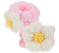Braccialetti Assorbenti 2Pezzi in Corallo per Lavaggio Viso Donna | Stile Semplice, Lavabile in Lavatrice, Uso al Lavabo, Bianco e Rosa, per Routine e Faccende Domestiche