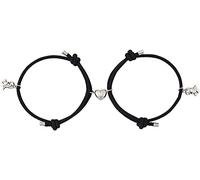 Braccialetti assortiti per donne uomini piccolo dinosauro ciondolo amante gioielli regali attrazione amore coppia bracciale 2 pezzi (nero) ben gestito