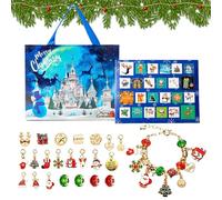 Braccialetti 'Avvento per il calendario di Natale 2025 - Kit per realizzare braccialetti di Natale | Kit artigianali per sorelle adolescenti Ragazze Vacanze Compleanno Figlia Gioielli fai da te At