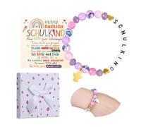 Braccialetti Bambina con Angelo Custode Bracciale con Cristalli di Pietra Naturale Regalo per l'inizio Della Scuola, Regalo Portafortuna con Biglietto di Auguri Confezione Regalo