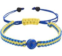 Braccialetti blu e giallo Moda Braccialetti creativi tessuti a mano Bandiera dell'Ucraina Colore Orecchini Pack (Multicolore, Taglia unica) Trattamento ingegnoso
