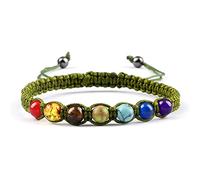 Braccialetti/Braccialetto for donne 6MM 7 Chakra Bracciale intrecciato in pietra naturale Braccialetti Engry Coppia Gioielli Yoga Catena Regalo for amico Bracciale Gioielli(G)