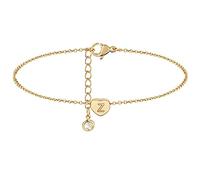 Braccialetti Caviglia per Donne Boho Femminile Catena Del Piede 26 Lettere A Forma di Cuore Singolo Esagoni Cavigliera 26 Iniziale Cavigliera Braccialetti Per Le Donne Lettere (Z #5, One Size)