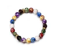 Braccialetti con 7 Chakra in Pietra Naturale Braccialetti con Perline per l'equilibrio dello Yoga di guarigione della Lava Durable Design