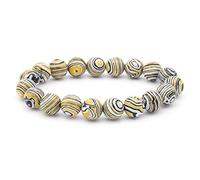Braccialetti con charm, braccialetto grande con perline marroni, alla moda, elegante, unisex, braccialetti con perline, regali per uomo, 10 mm, Cristallo, Malachite