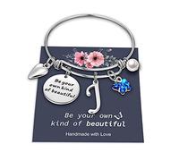 Braccialetti con ciondoli a forma di farfalla da donna, Sii il tuo tipo di splendidamente ispirazione, braccialetto espandibile con 26 lettere con ciondolo a forma di farfalla, braccialetti per donne