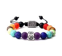 Braccialetti con ciondoli Braccialetti con Perline Multicolori Braccialetti con Corde Intrecciate Donna Uomo Braccialetti per Yoga, Argento Elegante e Popolare Professional