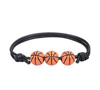 Braccialetti con ciondoli da calcio Bomboniere da calcio Nero Rosso Bianco Marrone Braccialetti da calcio Bracciali da calcio regolabili Bracciale ispiratore per Bracciali Fidanzati (BK3, One Size)