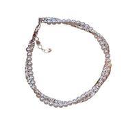 Braccialetti con ciondoli geometrici a doppio strato in argento 925 con perle for donna, gioielli raffinati alla moda, accessori minimalisti