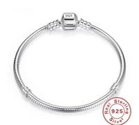 Braccialetti con ciondoli in argento 925 originali fatti a mano, braccialetti con osso di serpente morbido e liscio per le donne