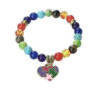 Braccialetti con ciondolo a forma di cuore curativo dei 7 chakra, per uomini e donne, braccialetti per coppie, fatti a mano, regalo di San Valentino, Stretch, Metallo, Agata