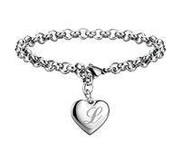 Braccialetti con ciondolo iniziale per braccialetti in acciaio inox con ciondolo a forma di cuore per donne 26 lettere alfabeto braccialetto gioielli per ragazze adolescenti uomini orologio vestito