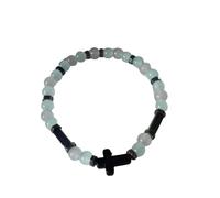 Braccialetti con perline a croce fatti a mano, da uomo e da donna, gioielli cristiani, semplici e alla moda, regalo, 5.5*5.5, Semplice