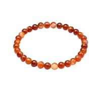 Braccialetti con perline di pietre semipreziose rotonde rosse naturali for donne e uomini, gioielli curativi, accessori, regalo(6mm,21cm)