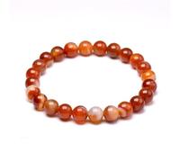 Braccialetti con perline di pietre semipreziose rotonde rosse naturali for donne e uomini, gioielli curativi, accessori, regalo(8mm,16cm)