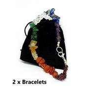 Braccialetti con pietre preziose Chakra Crystal Ansia x 2 - Bracciale Reiki...