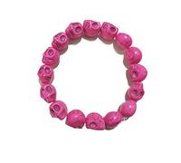Braccialetti con teschio colorato con perline a forma di teschio punk delicato gotico con ciondolo a testa di osso in pietra di semi elastici braccialetti tibetani per preghiera mala braccialetto per