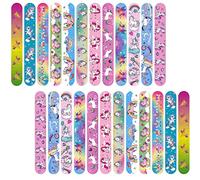 Braccialetti con Unicorno Schiaffo per Bambini, Feste, Borse - 24 Braccialetti a Scatto, Ragazze, Compleanno, Forniture per Feste, Premi in Classe, Regali di Natale