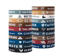 Braccialetti con versetti biblici all'ingrosso Braccialetti in silicone con citazioni scritturali Braccialetti in gomma con citazioni ispirazionali e motivazionali Braccialetti cristiani per donne e