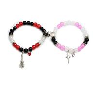 Braccialetti coordinati per coppie, braccialetti dell'amicizia con perline 2 pezzi, braccialetti coordinati per la promessa dei migliori amici, braccialetti coordinati per coppie, amici, gioielli