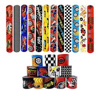 Braccialetti da corsa per auto da schiaffo, per bambini, per feste, sacchetti di riempimento, 24 pezzi, per auto da corsa, ragazzi, compleanni, auto a tema, bomboniere, premi in classe, regali