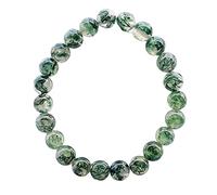 Braccialetti da donna, bracciale in agata naturale di ghiaccio, gioielli con perline di calcedonio di muschio, regali per la festa della mamma (10 mm)