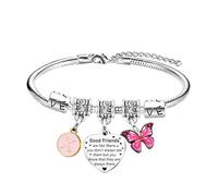 Braccialetti da donna con ciondolo a forma di lettera A-Z, per ragazze, regalo dell'amicizia, per migliore amica, per migliore amica, per migliore amica, regalo di compleanno, Misura unica, Acciaio