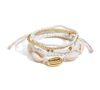 Braccialetti da donna con perline e conchiglie impilabili pronti per la spiaggia Braccialetti multistrato Accessori di gioielli estivi per vacanze al mare, viaggi estivi e gite costiere (7 in 1)