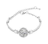 Braccialetti da donna con zirconia cubica, in argento Sterling, con zirconia cubica, braccialetto regolabile con solitario scintillante, braccialetto dell'amicizia per regali, Misura unica, Resina