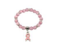 Braccialetti da donna regalo ispiratore pietra naturale perline braccialetto consapevolezza del cancro al seno, regalo ispiratore per donna, ragazza, migliore amica, sorella, Misura unica, goccia di