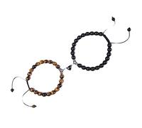 Braccialetti da donna sexy, alla moda braccialetti con perline bianche e nere cuore magnetico perline braccialetto coppia braccialetto unisex perline braccialetti regali per mamma, 16.7cmx8mm,