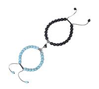 Braccialetti da donna sexy, alla moda braccialetti con perline bianche e nere cuore magnetico perline braccialetto coppia braccialetto unisex perline braccialetti regali per mamma, 16.7cmx8mm,