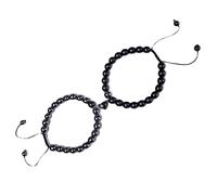 Braccialetti da donna sexy, alla moda braccialetti con perline bianche e nere cuore magnetico perline braccialetto coppia braccialetto unisex perline braccialetti regali per mamma, 16.7cmx8mm,