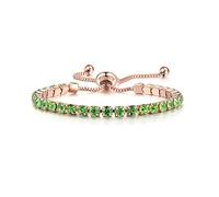 Braccialetti da Tennis in Cristallo Verde per Donna 4mm Zircone in Oro Rosa Colore Amici Catena Regalo sulla Mano Gioielli Moda per Ragazze H110 Fashion Design