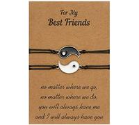 Braccialetti dei migliori amici per 2 braccialetti con cordino regolabile abbinati per amicizia Relazione Fidanzata Fidanzata Regalo di San ValentinoDesign intelligente